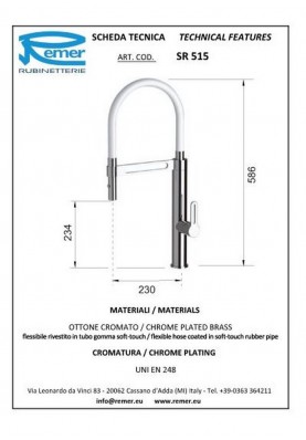 ELEGANT WHITE TOUCH; Robinet mitigeur cuisine avec douchette et flexible SOFT TOUCH blanc