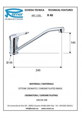 SERIE 35 CLASSIQUE; Robinet mitigeur cuisine bec pivotant 35 chromé