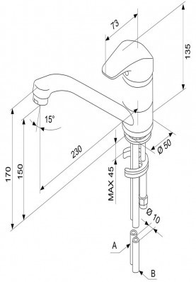 MAXI CLASSIC; Robinet mitigeur cuisine MAXI bec pivotant chromé