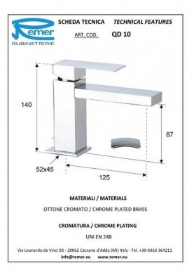 Q-DESIGN LAVABO; Robinet mitigeur salle de bain pour lavabo et vasque Q-DESIGN chromé