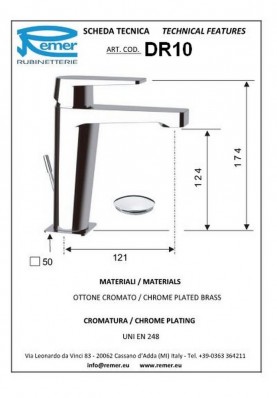 DRIM LAVABO; Robinet mitigeur salle de bain pour lavabo et vasque DRIM chromé