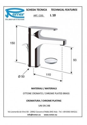 CLASS LINE LAVABO; Robinet mitigeur salle de bain pour lavabo et vasque CLASS LINE chromé