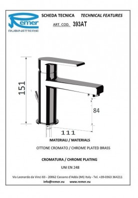 ARTIQUE LAVABO; Robinet mitigeur salle de bain pour lavabo et vasque ARTIQUE chromé