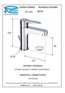 WINTER LAVABO; Robinet mitigeur salle de bain pour lavabo et vasque WINTER chromé