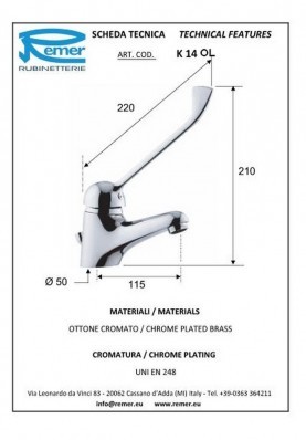 KISS LAVABO PMR; Robinet mitigeur salle de bain pour lavabo et vasque KISS PMR chromé