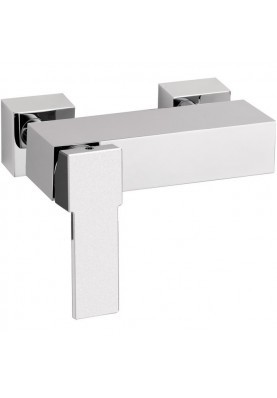 QUBIKA CASCATA DOUCHE; Robinet mitigeur salle de bain pour douche mural nu carré QUBIKA CASCATA chrome