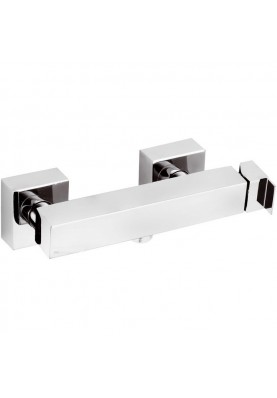 Q-DESIGN DOUCHE; Robinet mitigeur salle de bain pour douche mural nu carré Q DESIGN chrome