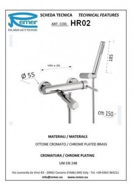 ERMESSE BAIGNOIRE AV KIT DOUCHETTE; Robinet mitigeur salle de bain pour baignoire ERMESSE avec douchette chrome