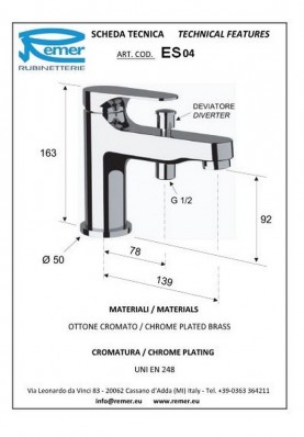 ESSENTIEL MONOTROU BAIGNOIRE; Robinet mitigeur monotrou salle de bain pour baignoire ESSENTIEL chrome