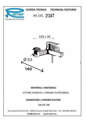 ARTIQUE BAIGNOIRE; Robinet mitigeur salle de bain pour baignoire ARTIQUE nu chrome