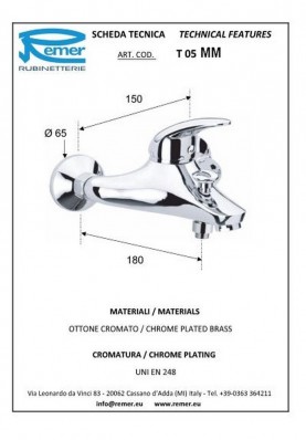 TEN BAIGNOIRE; Robinet mitigeur salle de bain pour baignoire TEN nu chrome