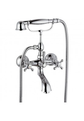 LIBERTY BAIGNOIRE CHROME; Robinet mélangeur salle de bain pour baignoire LIBERTY avec douchette chrome