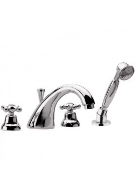 LIBERTY BAIGNOIRE 4 TROUS CHROME; Robinet mélangeur 4 Trous salle de bain pour baignoire LIBERTY chrome