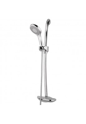 OVALE 4 JETS AVEC PS CHROME; Ensemble barre de douche 4 jets anticalcaire avec porte savon chromé