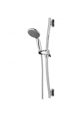 ORIENTABLE 2 JETS ANTICALC CHROME; Ensemble barre de douche 2 jets anticalcaire chromé