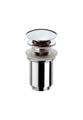 BONDE CLIC CLAC (TP) CHROME; Bonde laiton à pression pour lavabo et vasque avec trop plein chromé