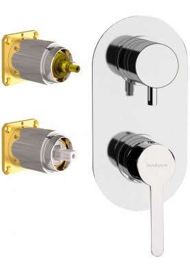 MINIMAL3 DOUCHE 3 VOIES CHROME; Robinet mitigeur salle de bain pour douche encastré 3 fonctions manuelles MINIMAL2 chrome